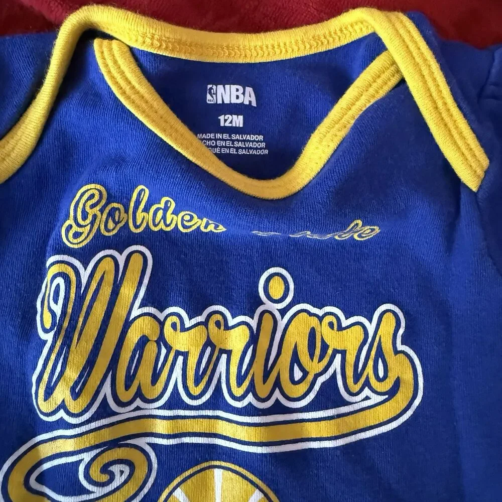 Golden State Warriors NBA Baby Infant One Piece Creeper SZ 12M Lot Of 3 - Picture 6 of 7